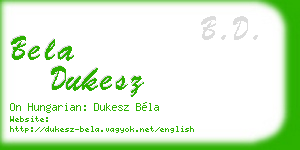 bela dukesz business card
