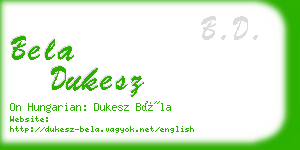 bela dukesz business card